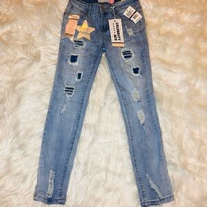 Girls Size 14 Mid Rise Light blue Skinny Jeans